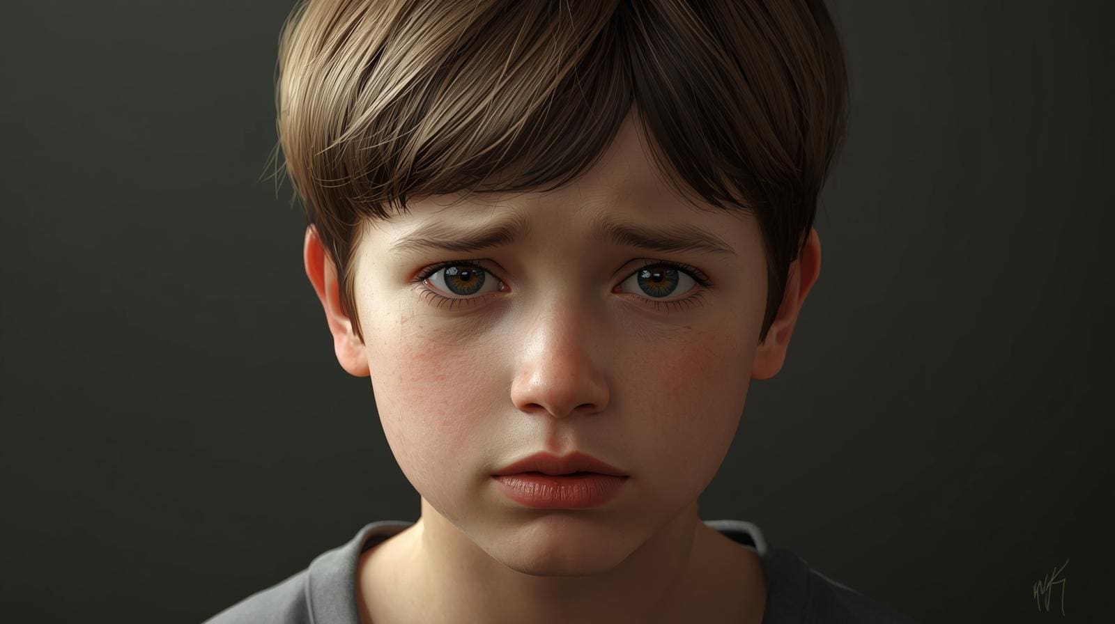 15 year old child looking confused